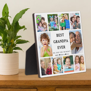 Best Grandpa Ever Grandkids 10 photo Collage Plaque