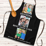 Best Grandpa Ever Grandkids 3 Photo Collage Black Apron<br><div class="desc">Make Grandpa smile every time he cooks with this personalized photo collage gift! Add your favorite family memories to create a heartfelt and practical present. Perfect for birthdays,  Father’s Day,  or just to say “we love you.”</div>