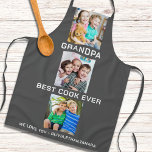 Best Grandpa Ever Grandkids 3 Photo Collage Gray Apron<br><div class="desc">Chic and timeless,  this charcoal gray apron makes a perfect custom gift for the best grandpa ever. Upload your photos and make it a keepsake he’ll wear proudly.</div>