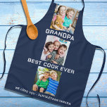Best Grandpa Ever Grandkids 3 Photo Collage Navy Apron<br><div class="desc">A thoughtful photo gift for Grandpa,  this navy blue collage apron turns memories into something he’ll wear with pride. Personalize it with family photos—perfect for birthdays,  Father’s Day,  or your favorite cook.</div>
