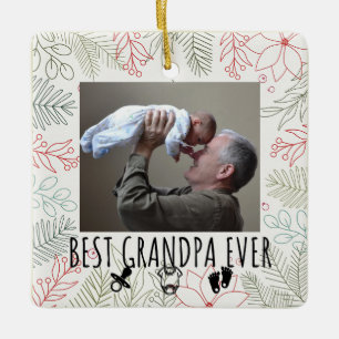 Best grandpa ever grandparents ceramic ornament