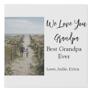 best grandpa ever grandparents photo gifts classic faux canvas print