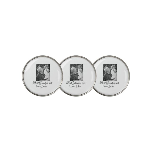 best grandpa ever grandparents photo gifts classic golf ball marker (3 Up)
