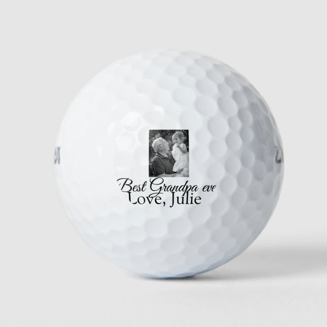 best grandpa ever grandparents photo gifts classic golf balls (Front)