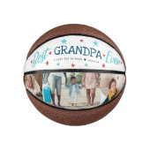 Best Grandpa Ever | Hand Lettered Photo Collage Mini Basketball (Front)