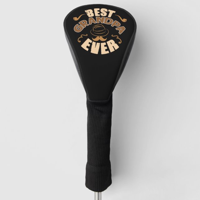 Best Grandpa Ever - Hat and Pipe Illustration Golf Head Cover (Front)