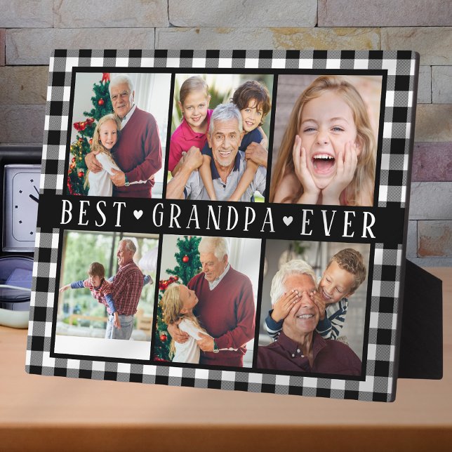 Best Grandpa Ever Hearts Photo Collage Keepsake  Plaque (Creator Uploaded)