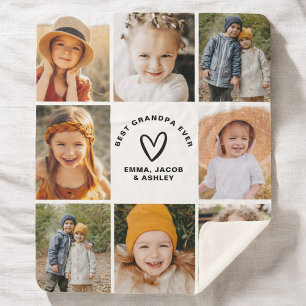 Best Grandpa Ever Instagram Photo Collage Sherpa Blanket