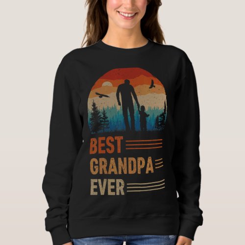 Best Grandpa Ever Men Retro Vintage Sunset Decor G Sweatshirt