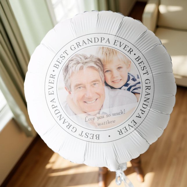 Best Grandpa Ever Modern Classic Photo Balloon (Creator Uploaded)