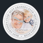 Best Grandpa Ever Modern Classic Photo Large Clock<br><div class="desc">This simple and classic design is composed of serif typography and add a custom photo. "Best Grandpa Ever" circles the photo of your grandpa,  grampa,  grandpa,  lolo etc</div>