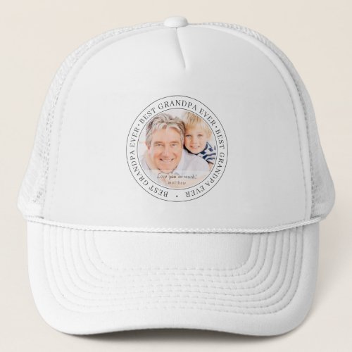 Best Grandpa Ever Modern Classic Photo Trucker Hat