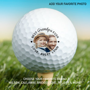 Best Grandpa Ever Modern Personalized Photo  Golf Balls