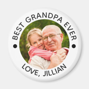 BEST GRANDPA EVER Modern Photo Personalized Magnet