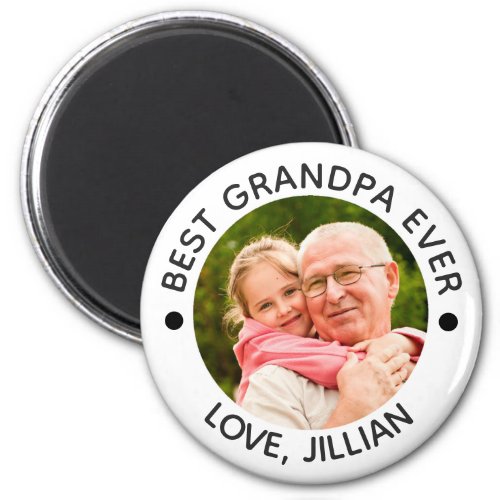 BEST GRANDPA EVER Modern Photo Personalized Magnet