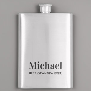 Best Grandpa Ever Monogrammed Flask