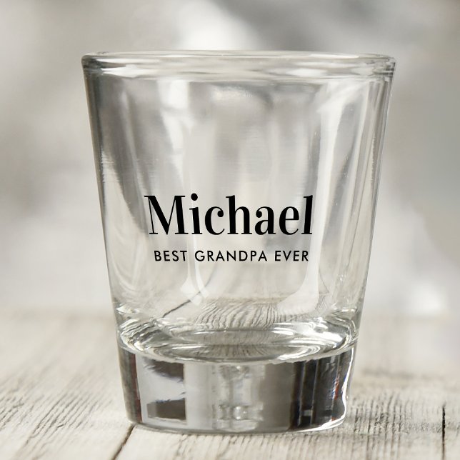 Best Grandpa Ever Monogrammed Shot Glass (Creator Uploaded)