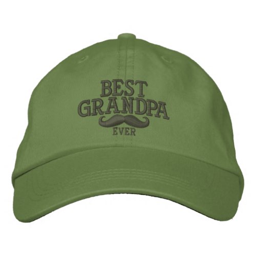 Best Grandpa Ever Mustache Embroidery Embroidered Baseball Hat