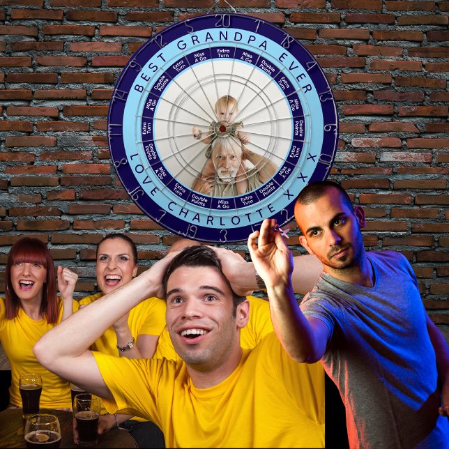 Best Grandpa Ever | Navy Blue Dart Board (Darts Team)