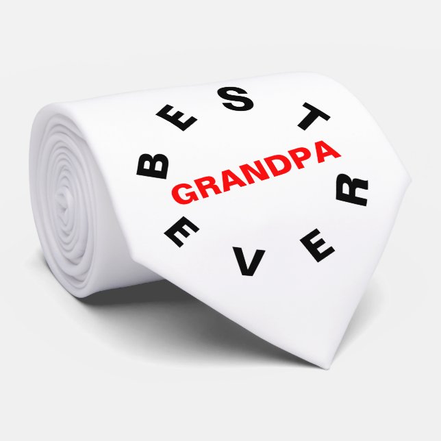 Best Grandpa Ever Neck Tie (Rolled)