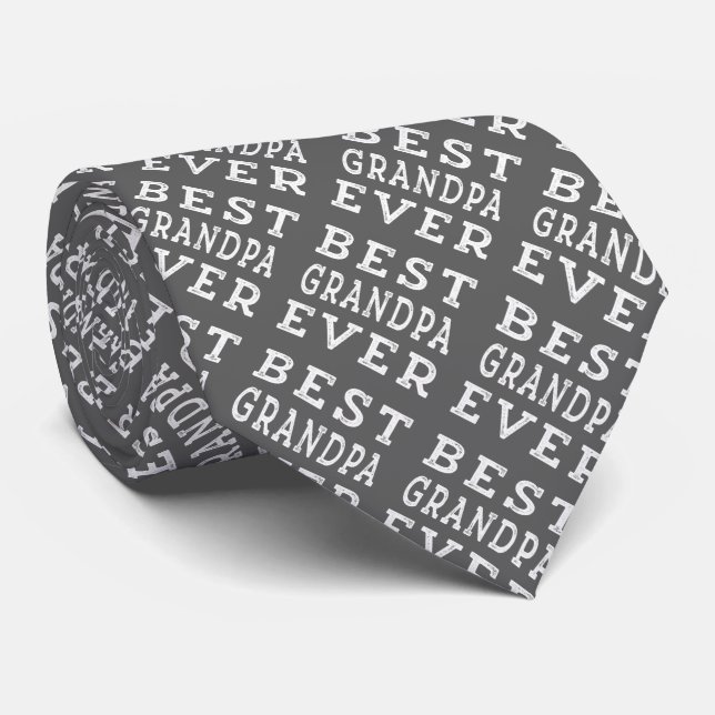 Best Grandpa Ever Neck Tie (Rolled)