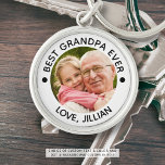 BEST GRANDPA EVER One Photo Personalized Keychain<br><div class="desc">Create a custom, personalized photo keychain for a special grandfather with the suggested editable title BEST GRANDPA EVER, a favorite picture and your text in your choice of text, dot and background colors. Makes a great keepsake gift for his birthday, Grandparents Day or Father's Day. ASSISTANCE: For help with design...</div>