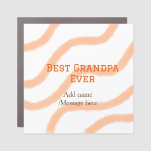 Best Grandpa ever orange stripes spiral add name t Car Magnet