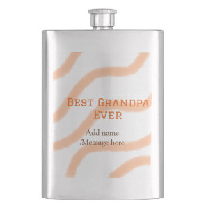 Best Grandpa ever orange stripes spiral add name t Flask