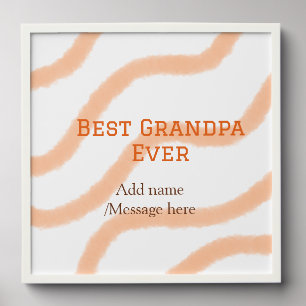Best Grandpa ever orange stripes spiral add name t Peel And Stick Photo Tile