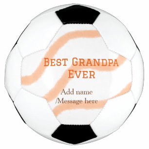 Best Grandpa ever orange stripes spiral add name t Soccer Ball