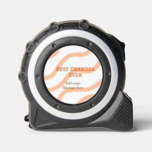 Best Grandpa ever orange stripes spiral add name t Tape Measure