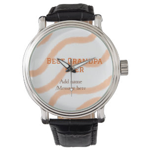 Best Grandpa ever orange stripes spiral add name t Watch