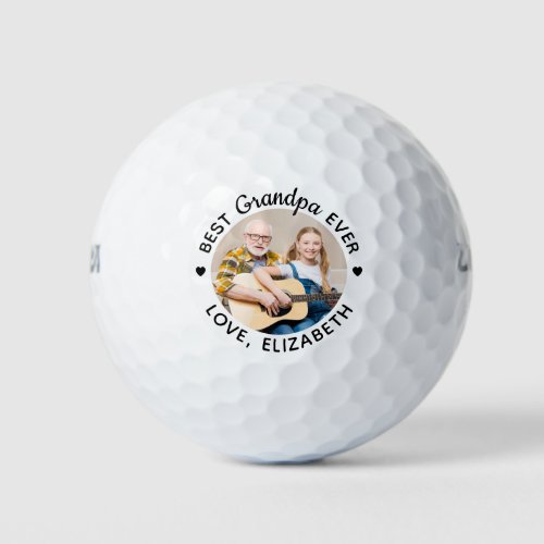 Best Grandpa Ever Personalized Custom Photo Wilson Golf Balls