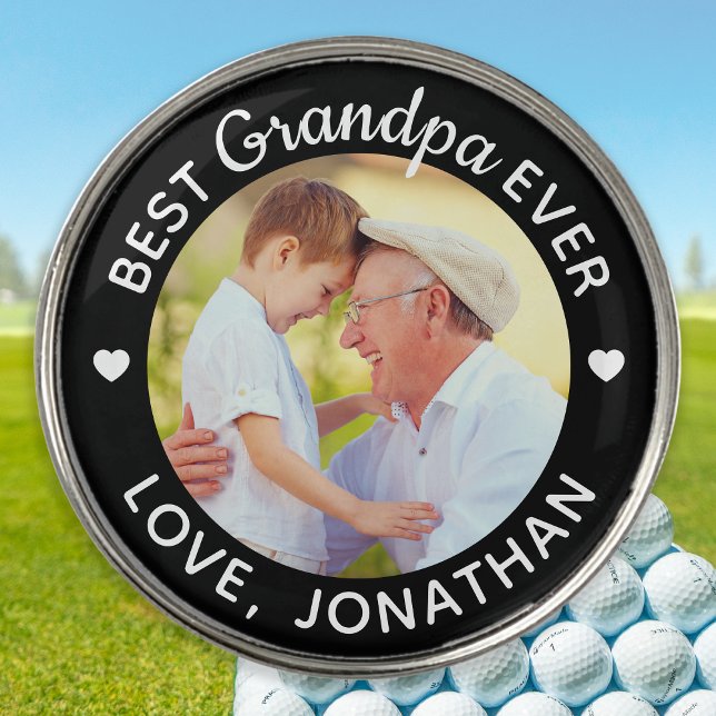 Best Grandpa Ever Personalized Name Custom Photo Golf Ball Marker (Creator Uploaded)