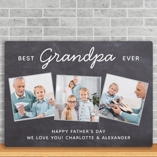 Best GRANDPA Ever Personalized Photo Father's Day Plaque (Creator Uploaded)