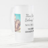 Best Grandpa Ever Personalized Photo Frosted Glass Beer Mug (Front Left)