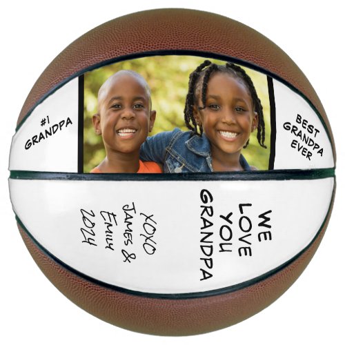 Best Grandpa Ever Personalized Photo Names Basketball