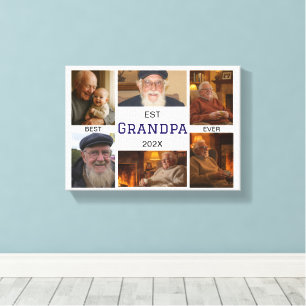 Best Grandpa Ever  – Personalized Photos Canvas Print