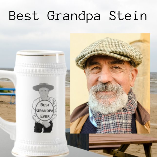 Best Grandpa Ever Photo Beer Stein (Creator Uploaded)
