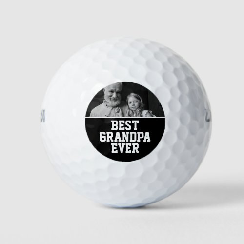 Best Grandpa Ever Photo Christmas Brithday Gift Golf Balls