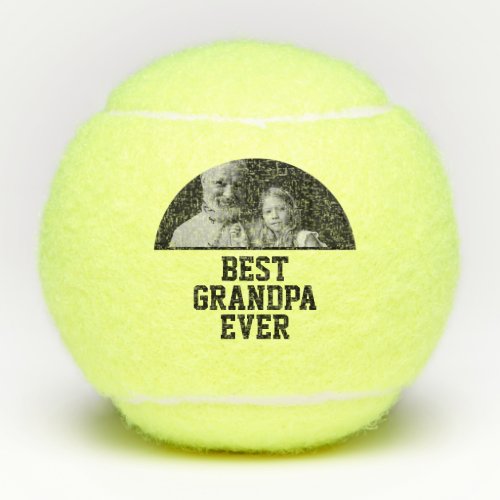 Best Grandpa Ever Photo Christmas Brithday Gift  Tennis Balls