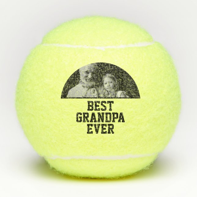 Best Grandpa Ever Photo Christmas Brithday Gift  Tennis Balls (Front)