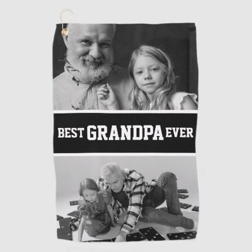 Best Grandpa Ever Photo Christmas Fathers Day Golf Towel