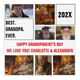 Best Grandpa Ever Photo Collage and Custom Text Acrylic Print