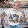 Best grandpa ever photo collage custom text white T-Shirt