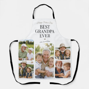 Best Grandpa Ever Photo Collage Father's Day Apron