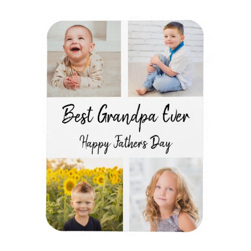 Best Grandpa Ever Photo Collage Fathers Day Magnet
