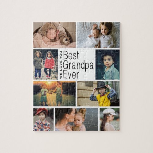 Best Grandpa Ever Photo Collage Jigsaw Puzzle
