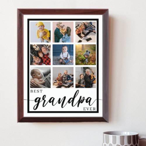 Best Grandpa Ever Photo Collage Keepsake Award Plaque