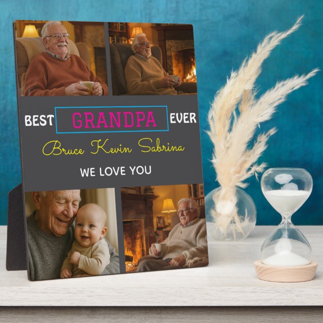Best Grandpa Ever Photo Collage Plaque (Side)